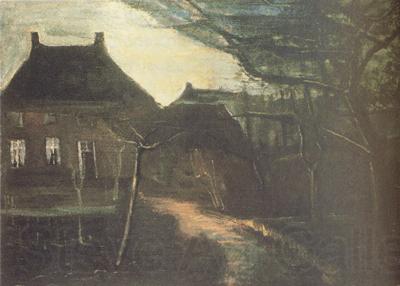 Vincent Van Gogh The Parsonage at Nuenen by Moonlight (nn04) Norge oil painting art